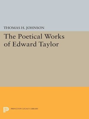 cover image of The Poetical Works of Edward Taylor